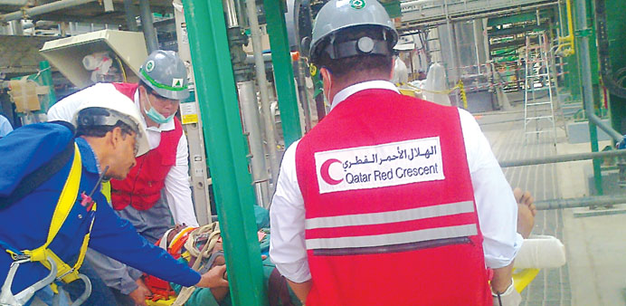 A QRC medical team deals with an emergency case.