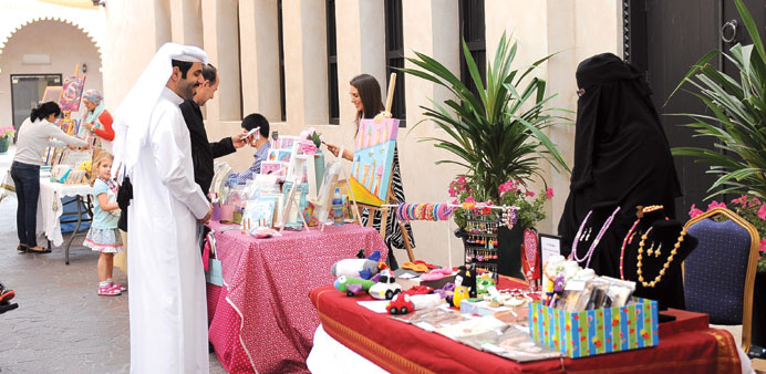A variety of handmade products such as home decors, paintings, unique jewelleries and greeting cards among others were showcased at Katara yesterday. 