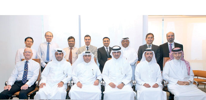 Qafac senior management and QP officials at the launch of the sustainability development report.