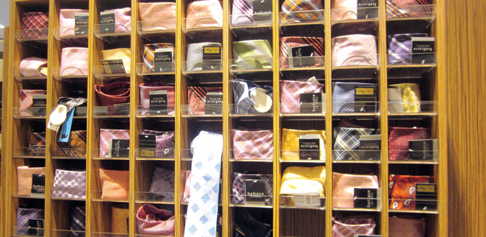 * The tie section in a local store. Even with formal wear, men can make or break the outfit with the rest of the accessories.