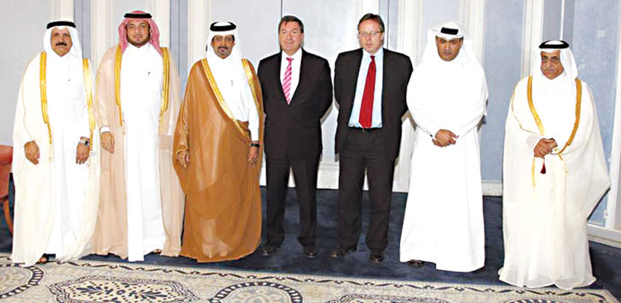 Minister al-Hajri with the ambassadors of the Netherlands and the United kingdom.