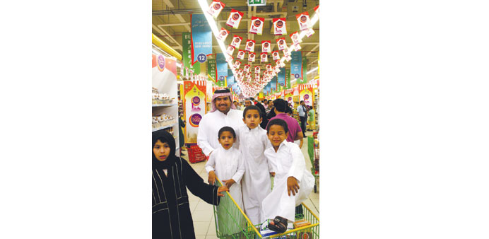 A family shopping at a store  in preparation for the holy month of Ramadan in Doha yesterday. PICTURE: TK Nasser