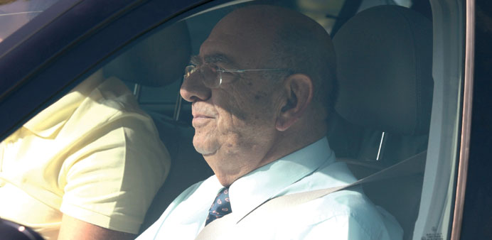 Former Cypriot defence minister Costas Papacostas arriving at the court house in Larnaca.