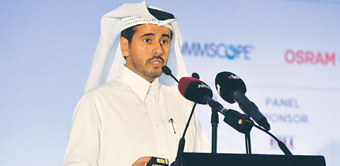 Ali bin Nasser al-Khalifa delivering the opening keynote address.