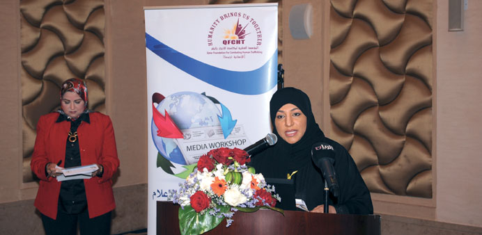 QFCHT general director Maryam al-Malki addressing the workshop.
