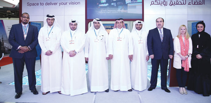 The Esu2019hailSat team at the CABSAT exhibition in Dubai.