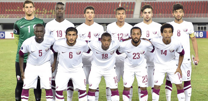 Members of Qatar Under-20 football team.