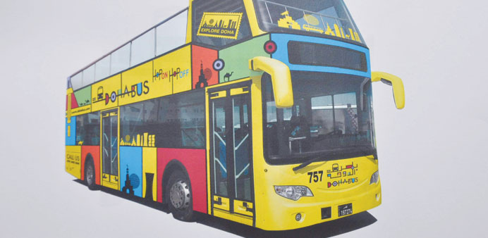 The double-decker tourist bus to be launched by Doha Bus Company.