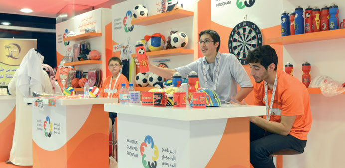 Students participating in Qataru2019s 2013 Schools Olympic Programme compete with innovative entrepreneurial sport-related ideas at Aspire Zone.