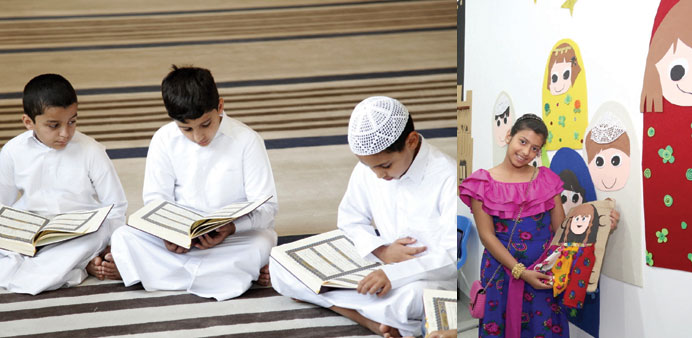 (From left) Children take part in various activities at Katara during Ramadan.