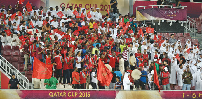 Fans enjoying Qatar Cups SemI-final between Lekhwiya and qatar Sports Club on Sunday.