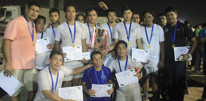 WINNERS: The Baglung Welfare Society team that won the tournament.