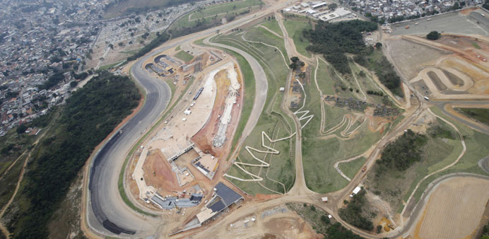 The construction site of the X-Park at Deodoro Sports Complex, being built for the Rio 2016 Olympic Games.