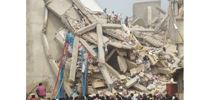  The collapsed structure.