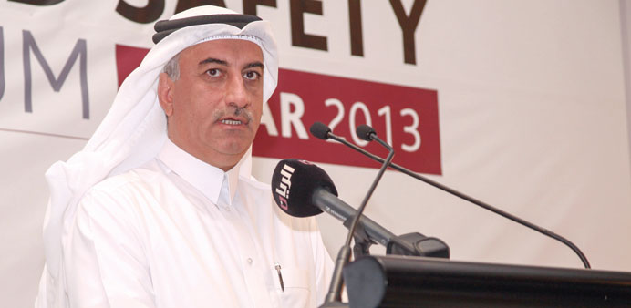 Director of Ashghal infrastructure affairs Jalal Yousef Salhi at the opening of the ITS Road & Safety Forum yesterday. 