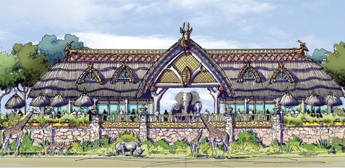 A sketch illustrating one of the new complexes of the New Doha Zoo, which is expected to become operational by 2017