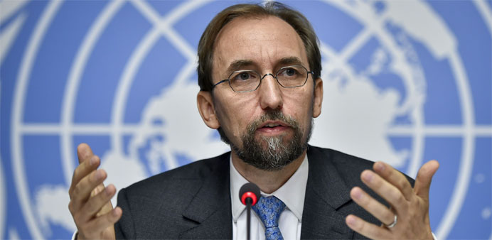 UN High Commissioner Zeid Ra'ad al-Hussein is ,extremely concerned by the demand that Qatar close down the Al Jazeera network, as well as other affiliated media outlets.,