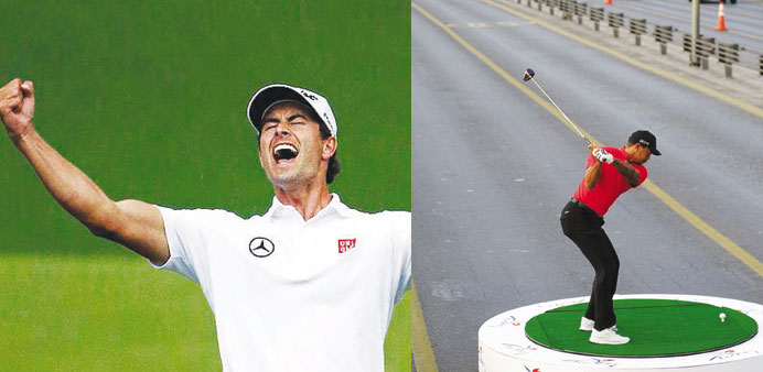 Adam Scott and Tiger Woods
