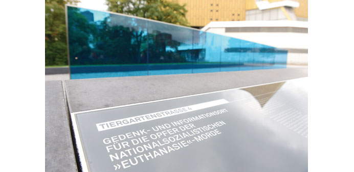 A view of the memorial to the victims of the Nazisu2019 u2018euthanasiau2019 programme in Berlin prior to its official unveiling.
