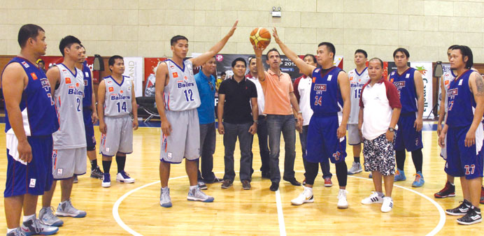 Ceremonial ball tossing marks the Power Horse Cup 2013 open.