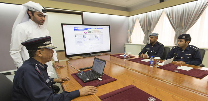 Senior Ministry of Interior officials at the launch of the website.