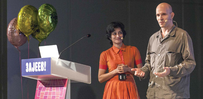  Designers Aparna Rao and Soren Pors addressing the opening session.