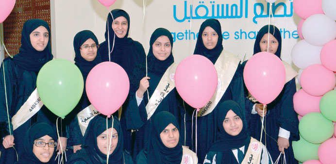 CED Dean Dr Hissa Sadiq with students from the Audio Education Complex.