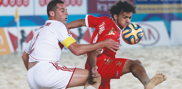Beach Soccer action from Katara Beach yesterday.