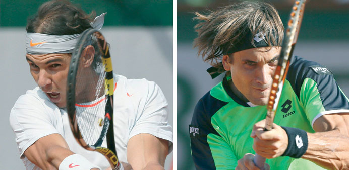 TWO GOOD: Spainu2019s Rafael Nadal (left) and compatriot David Ferrer will clash in the menu2019s singles final at the French Open in Paris today. While Nadal