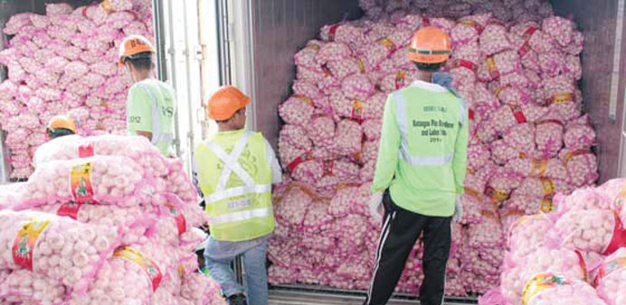 The seized garlic shipment.