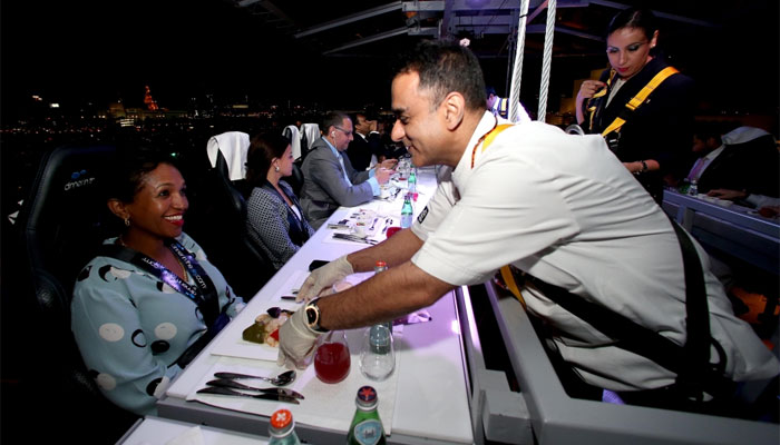 The Dine in the Sky provided guests with authentic Qatar Airways Business Class hospitality and menu