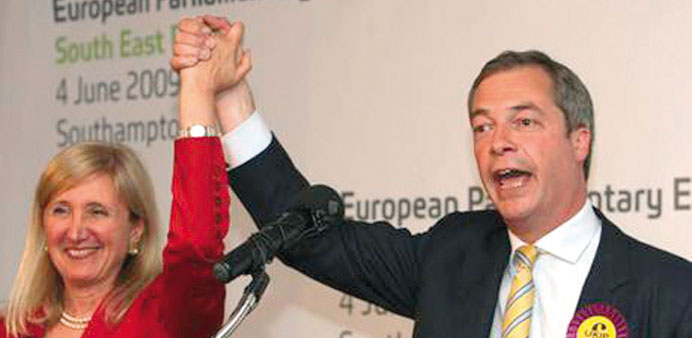 Marta Andreasen and Nigel Farage