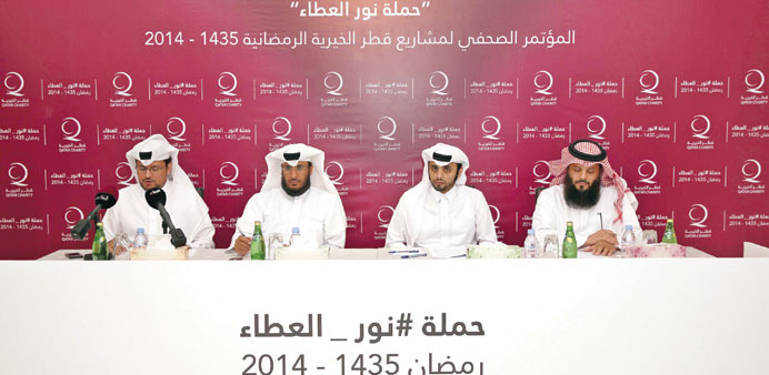 QC officials announcing Ramadan projects yesterday.