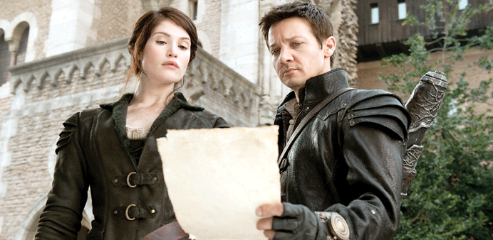 Gemma Arterton plays Gretel and Jeremy Renner plays Hansel in Hansel & Gretel: Witch Hunters.
