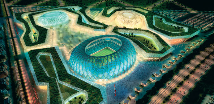 A computer-generated image of the Al Wakrah Stadium.