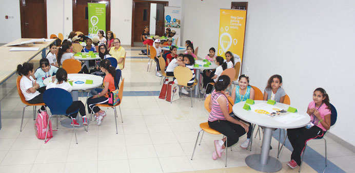 Students attending a  recent Kahramaau2019s awareness campaign at Qatar Scientific Club.