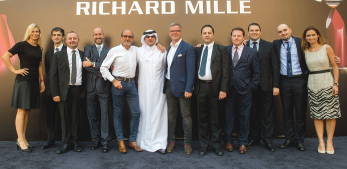 Richard Mille and Ali Bin Ali teams at the opening of the boutique.