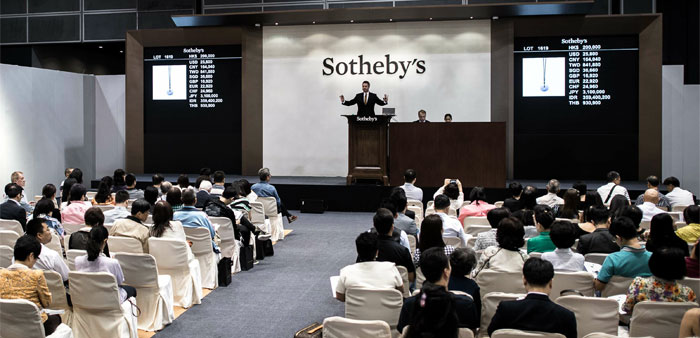 A Sotheby's auction sale is held in Hong Kong on October 7, 2015.  AFP