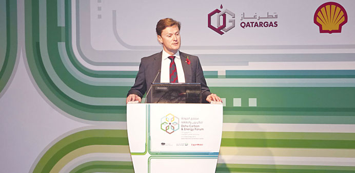 Rob Sherwin addressing the 2nd Doha Carbon and Energy Forum recently.