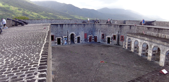 STILL INTACT: Brimstone Hill Fortress National Park on the island of St Kitts sits on a hillside 800 feet above the Caribbean Sea. Work on the multi-l