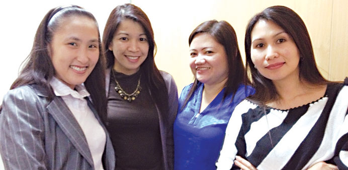 (Left to right)  Joan Anduyo, Mylin Cabunillas, Marizza Angeles and Eloisa Ines F. Tiamzon have a different take on their 2013 New Yearu2019s resolution.