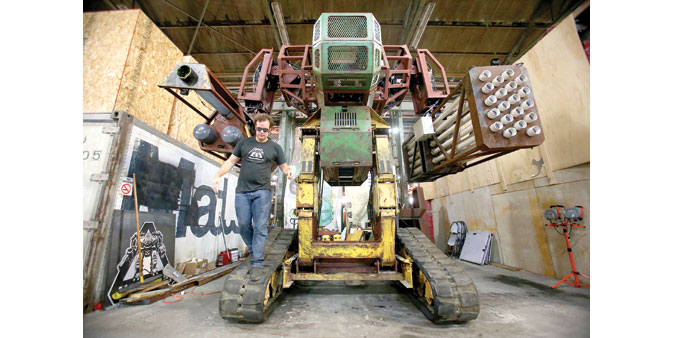 STEEL GLADIATOR: The Mk II robot is 15 feet tall and was built at a cost of $200,000 in five months.