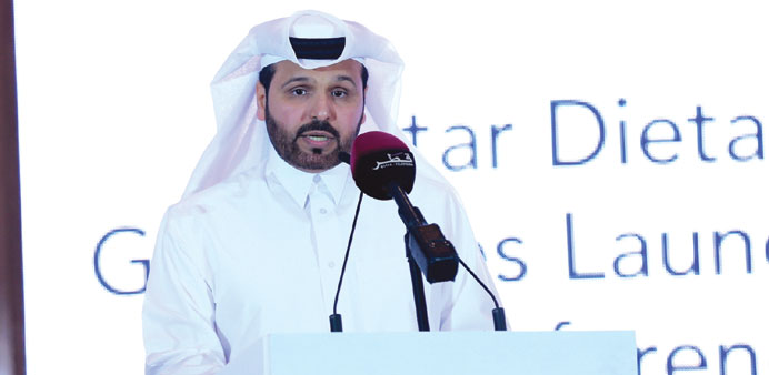 Dr Salih bin Ali al-Marri speaking at the launch ceremony.