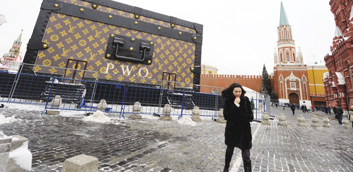Russians outraged by giant Louis Vuitton suitcase on Red Square