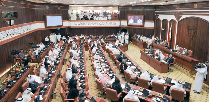  Bahraini MPs and Shura Council members during the meeting in Manama on Sunday. 