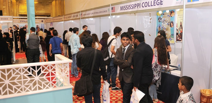 The opening of the Qatar Global Education Fair yesterday drew a constant stream of students and visitors. PICTURES: Shaji Kayamkulam 