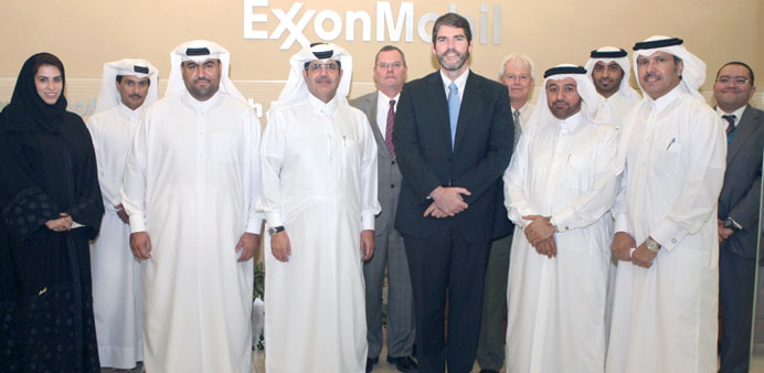 HE the  Minister of Environment, Ahmad Amer Mohamed al-Humaidi, along with ExxonMobil officials during his visit to the EMRQ.