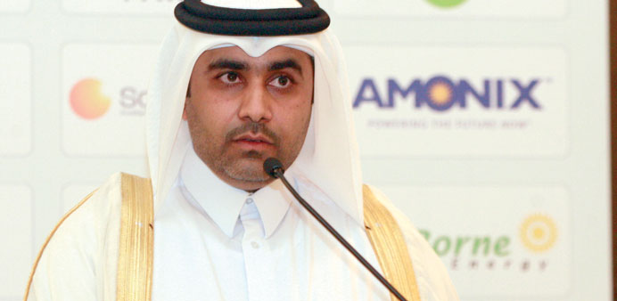 Al-Kuwari delivering the keynote address at the summit. PICTURE: T K Nassar