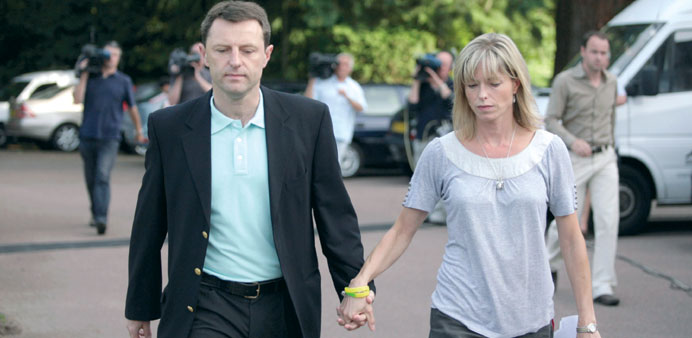 Gerry and Kate McCann leave a news conference at the Rothley Court Hotel in their home village of Rothley in Leicestershire