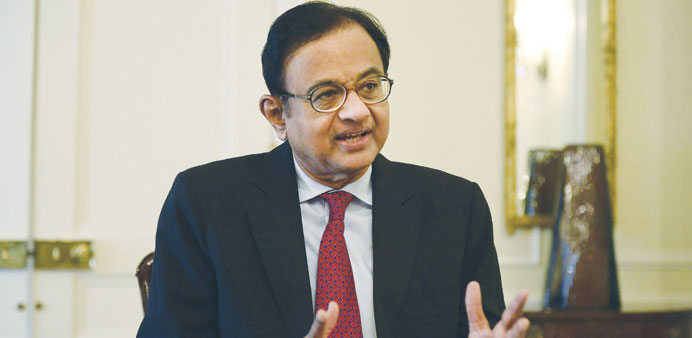 Indiau2019s Finance Minister Palaniappan Chidambaram speaks during a news conference in New York on Wednesday. He was in the US seeking investment for Ind